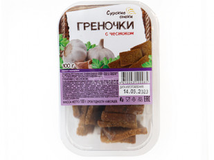 Сурские гренки Тайский перчик (100 гр): Сурские гренки с Чесноком (100 гр)
