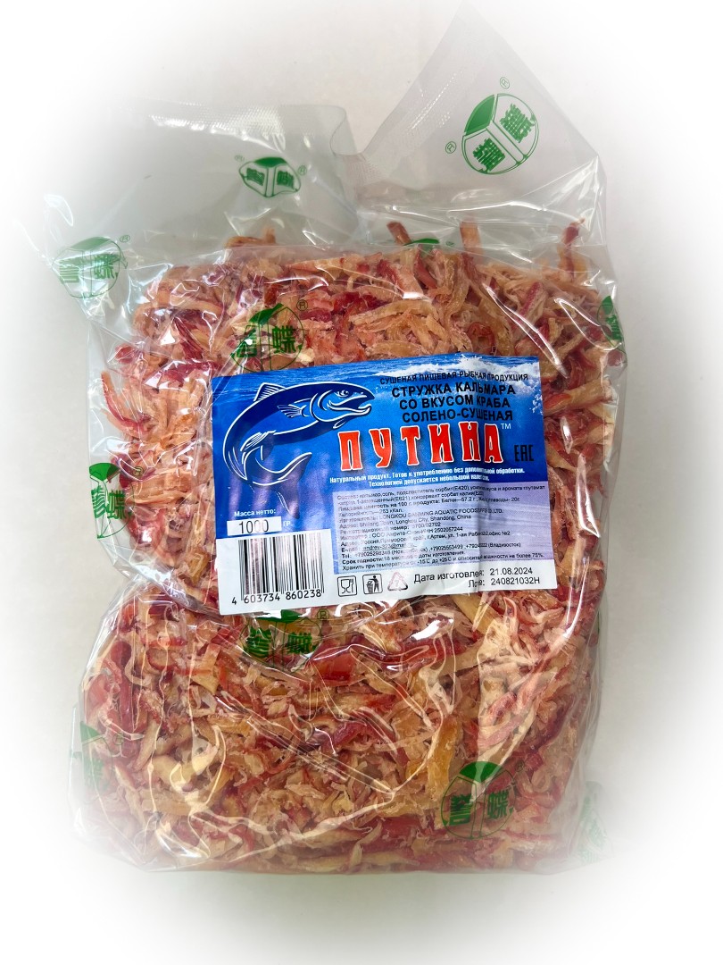 Кальмар стружка со вкусом краба "Розовая" (ПУТИНА) в Новосибирске
