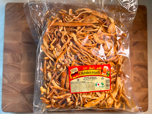 Нитка ЖАРЕНАЯ "Краб" Oktobtersnak 1 кг (сырный продукт) в Новосибирске