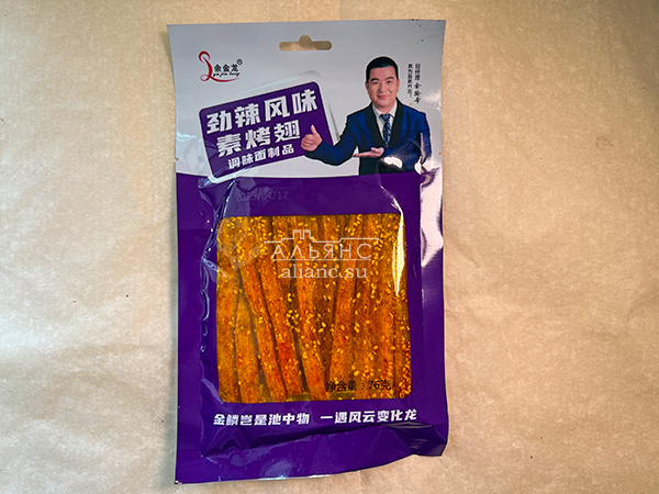 Мучные полоски ФИОЛЕТОВЫЕ со вкусом острых куриных крылышек 76 гр в Новосибирске